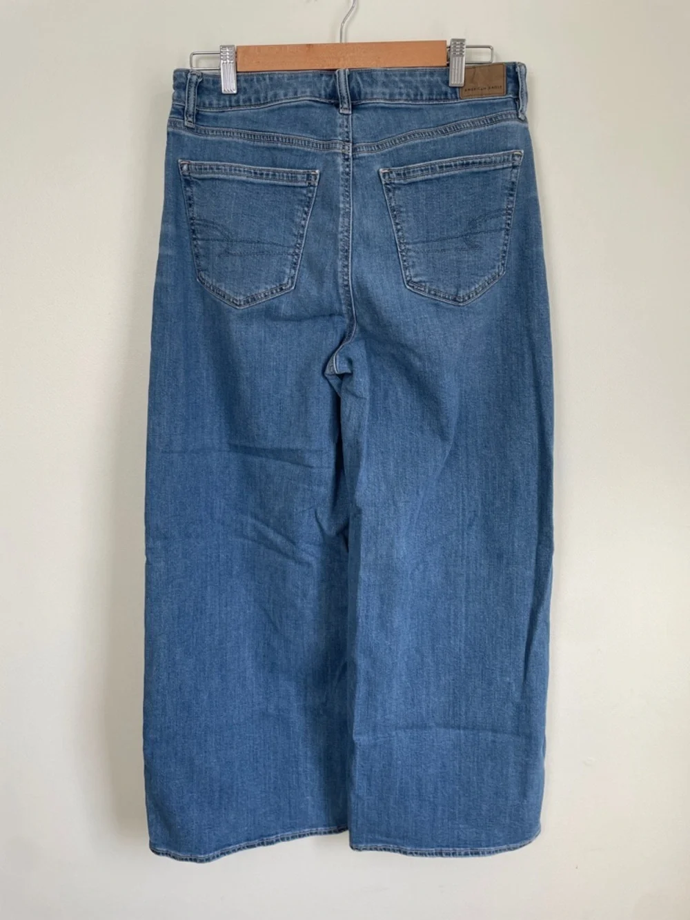 American Eagle Outfitters Super High Rise Baggy Wide Leg Jeans - Medium Blue - Picture 2 of 5